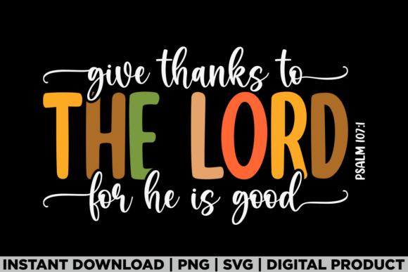 Christian Bible Thanksgiving the Lord Graphics & T‑Shirt Designs