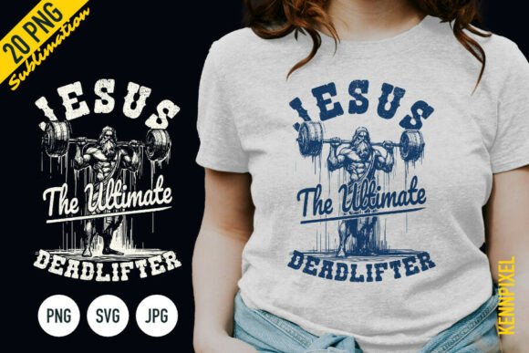 Jesus Weightlifting Fitness Gym Shirt Graphics & T-Shirt Designs