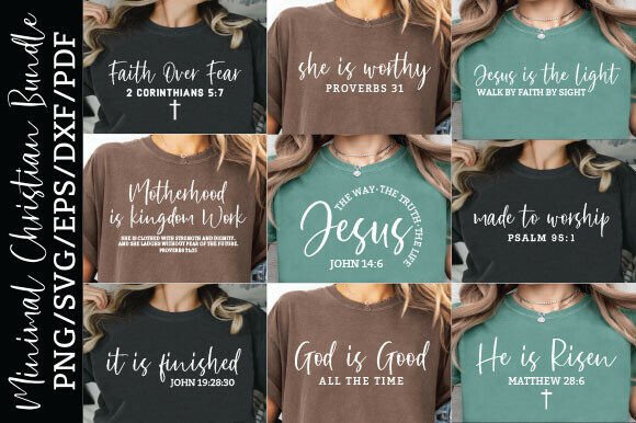 Minimal Christian Quote Graphics for T-Shirt Designs