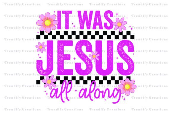 Retro Pink Checker Christian Jesus Graphics for T-Shirt Designs