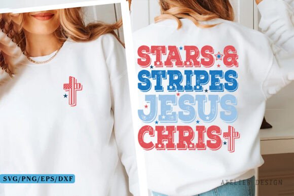 Stars Stripes Jesus Christ SVG PNG Graphics for T-Shirt Designs